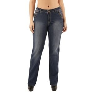 AG Denim Blue Distressed Button Pockets‎ Chic Modern Jeans Womens Size 12